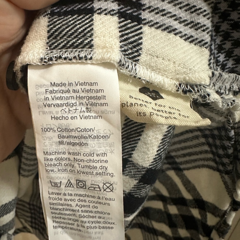 EUC Madewell Flannel Shirt in Black and White Plaid size Medium - Picture 3 of 6